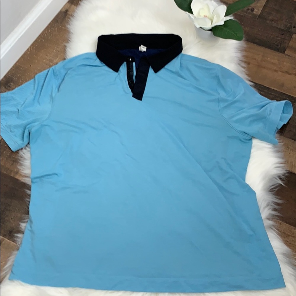 LULULEMON MENS BLUE SHORT SLEEVE SHIRT XL